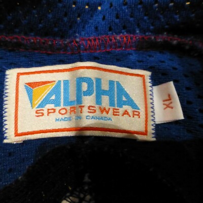 Pull De Hockey Vintage Alpha Sportswear - Bleu St. Louis Blues - Taille L - Fabriqué Aux USA