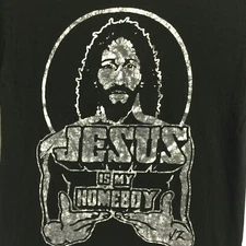 JESUS IS MY HOMEBOY UNISEX BLACK COTTON CHRISTIAN RELIGIOUS T-SHIRT-SZ S