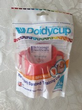 Bickiepegs Red Doidycup x 2 Baby Slanted Training Beaker Cup Weaning Transition