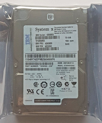 73 GB SAS IBM System x 43X0853 ST9300653SS 15K RPM HDD 2.5'' HDD intern Neu