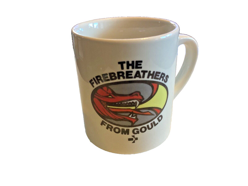 Gould SEL Computer Systems FIREBREATHERS logo Coffee Mug preowned vintage