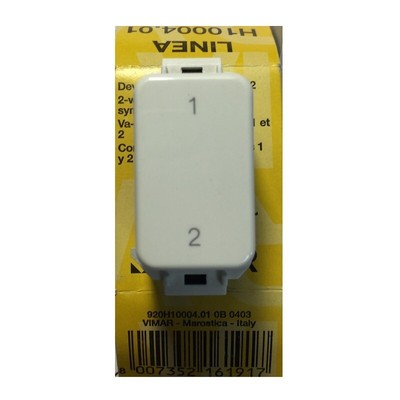 Vimar H1004.01 Two-way Switch - Symbol 1 and 2 - 1P 10AX 250V - White