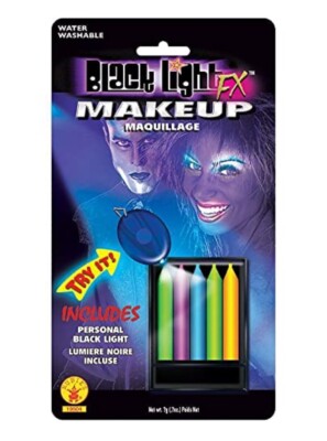5 Black Light Makeup Sticks Plus Bonus Personal Blacklight!  Fancy Halloween
