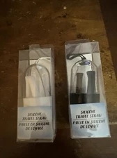 Two Reusable Collapsible Silicone Travel Drinking Straw w/Case & Cleaning Brush