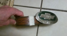 Chevrolet Black  Silver Enamel Buckle With Leather Belt
