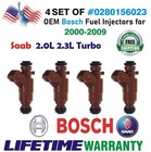 NEW OEM BOSCH x4 Fuel Injectors for 2000-2009 Saab 2.0L 2.3L Turbo #0280156023