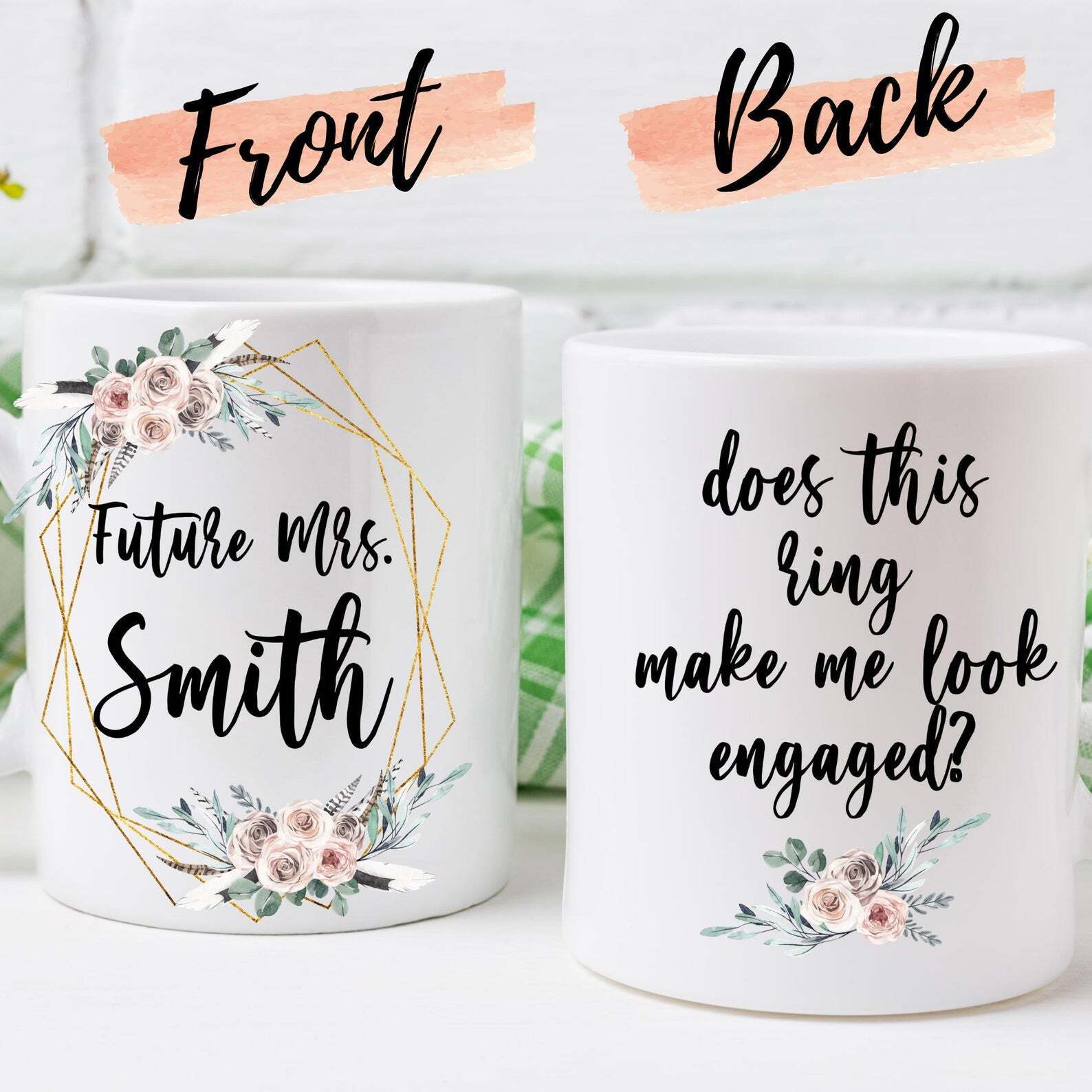 Future Mrs Mug Engagement Party Gift Personalised Mug Bride To Be Bride Bridal