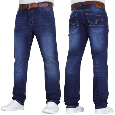 Crosshatch Stretch Denim Jeans Herren Straight and Slim Leg Smart Arbeitshose