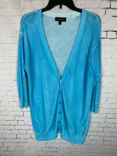 Cárdigan tejido azul Lane Bryant talla 14/16 estilo clásico para mujer (AUTO) - Imagen 8 de 12