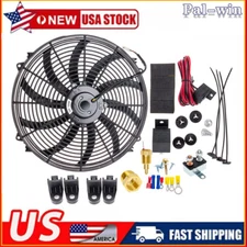 16"Inch Electric Engine Radiator Condenser Cooling Fan Assembly Universal Black