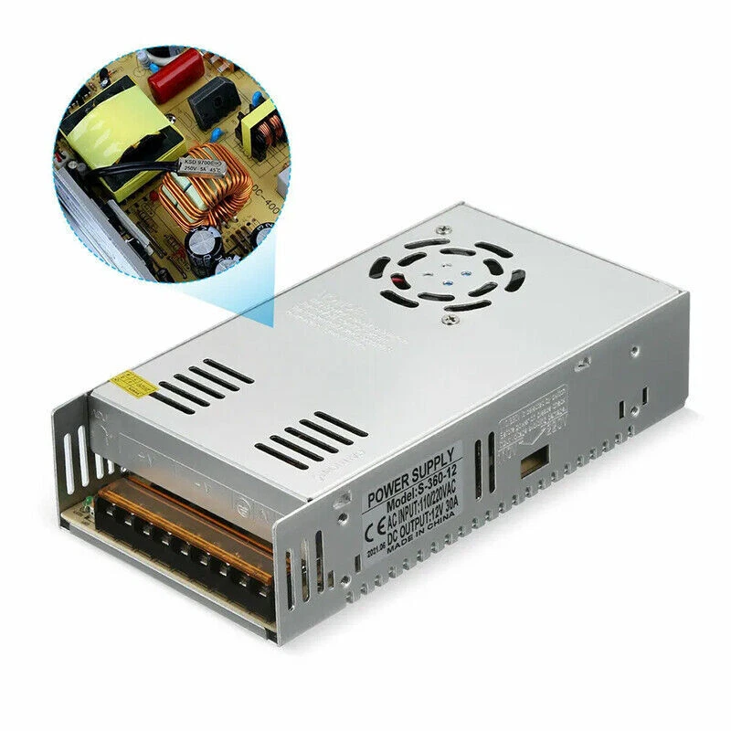Adaptador de fuente de alimentación conmutada de CA a CC 12V 30A 360W para tiras LED 5050 5630 3528 Foto 3 de 4