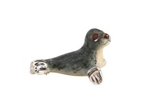 Saturno Sterling Silver and Enamel Seal Sea Animal Miniature Gift 13115