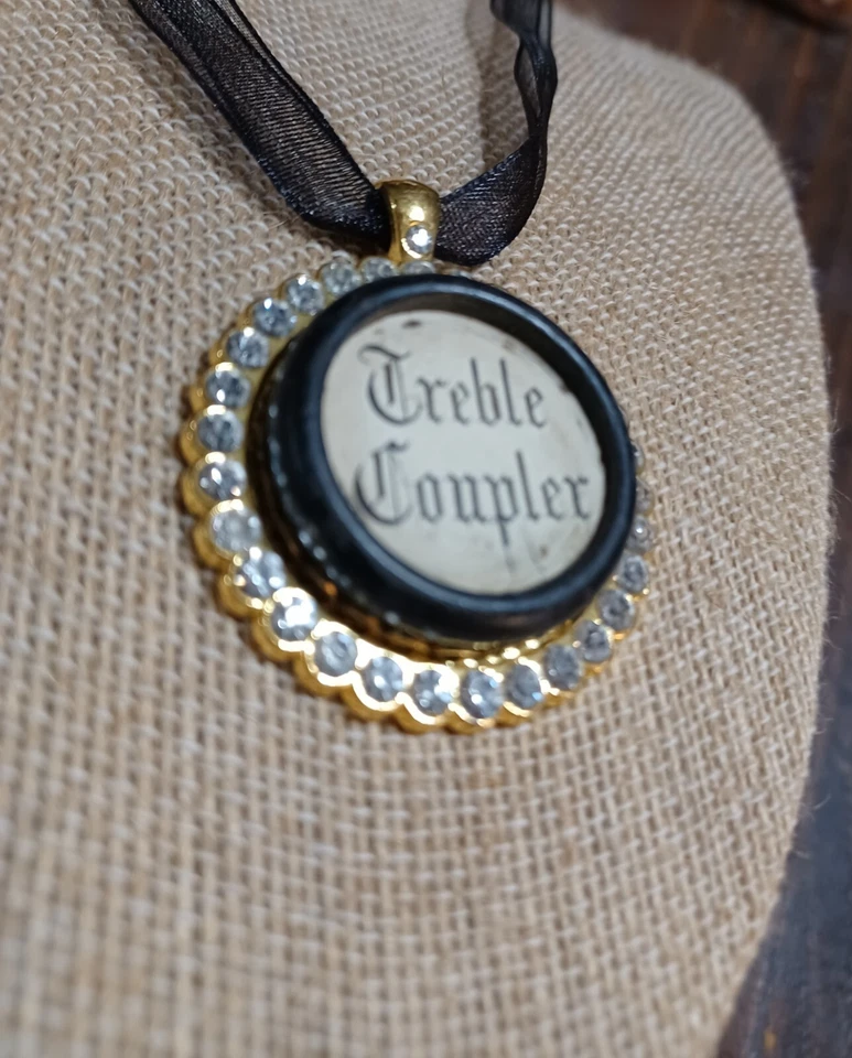 Authentic Antique Organ Stop Necklace Treble Coupler Vintage Pump Organ 18 Inch - Image 4 of 4