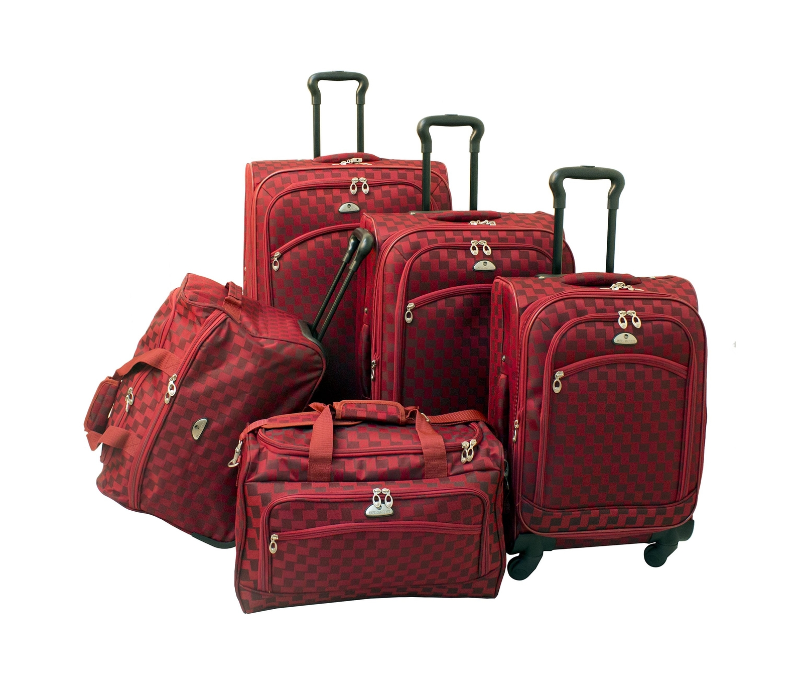 American Flyer Luggage Madrid 5 Piece Spinner Set, Red, One Size