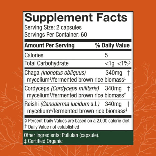 Host Defense Breathe 120 Veg Capsules Organic Respiratory Health Fungi Perfecti - Picture 4 of 9