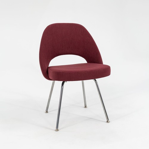 2003 Knoll Saarinen Armless Executive Side Chair in Bordeaux Fabric, Model 72C - Picture 9 of 12