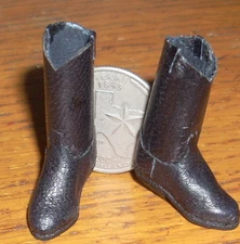 Black New Boots Dollhouse Miniature Prestige Cowboy Cowgirl  1:12 Western Texas 