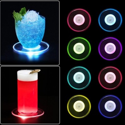 8er Set LED UNTERSETZER BUNT ACRYL LEUCHTUNTERSETZER FÜR GLÄSER FLASCHEN PARTY
