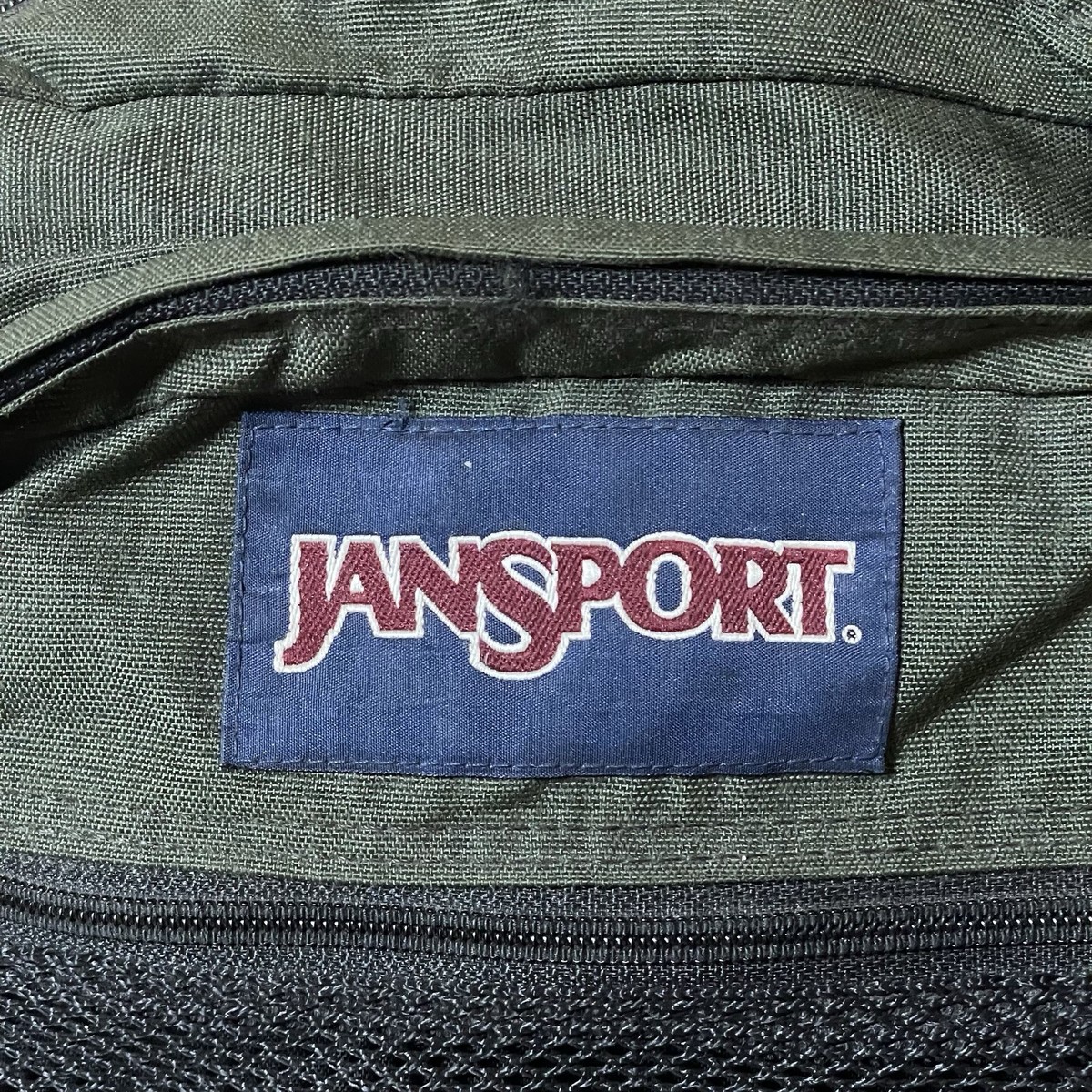 Vintage 90s Jansport Backpack Green Black Bookbag Camping Mexico