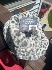 Sprigs Hat Bucket Reversible Faux Fur Sherpa Womens One Size Gray Leopard New! — photo 1