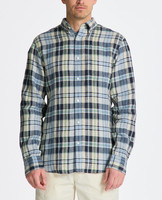 Gant Herren Hemd Mehrfarbig Kariert 100% Leinen Langarm Regular Fit Gr. M 323009