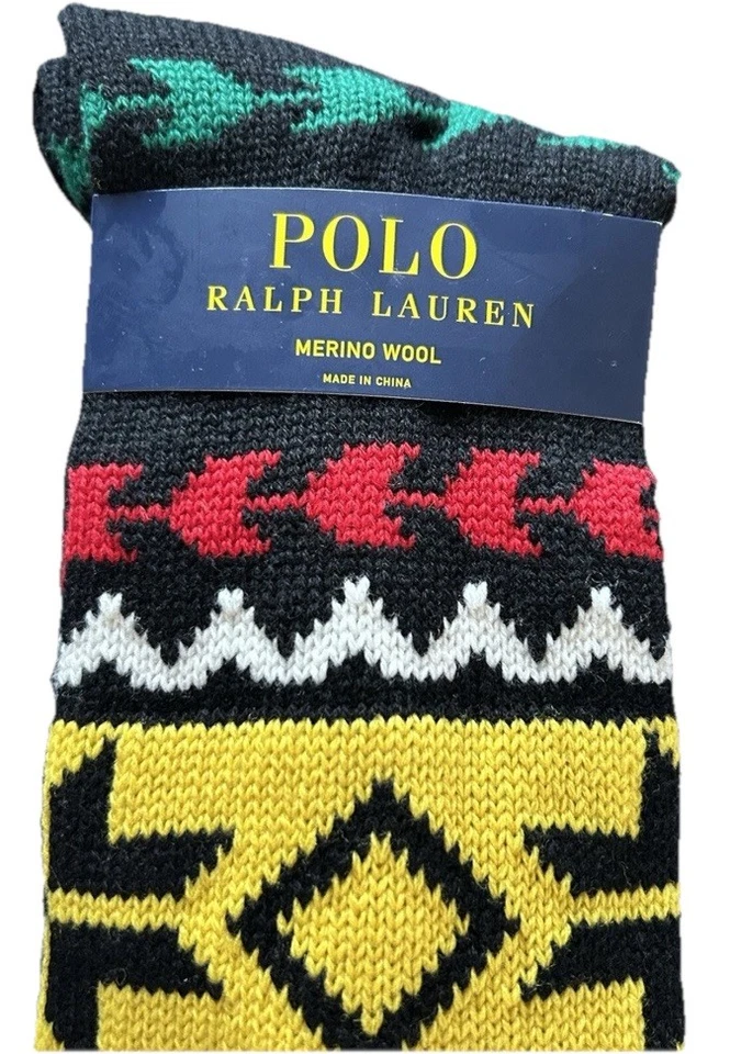 Polo Ralph Lauren 100% шерсти носки женщин 9-11 колена Tribal печати тяжелый ботинок - Изображение 2 из 4