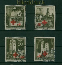 Generalgouvernement Mi #  52/55 gestempelt Rotes Kreuz (61004)