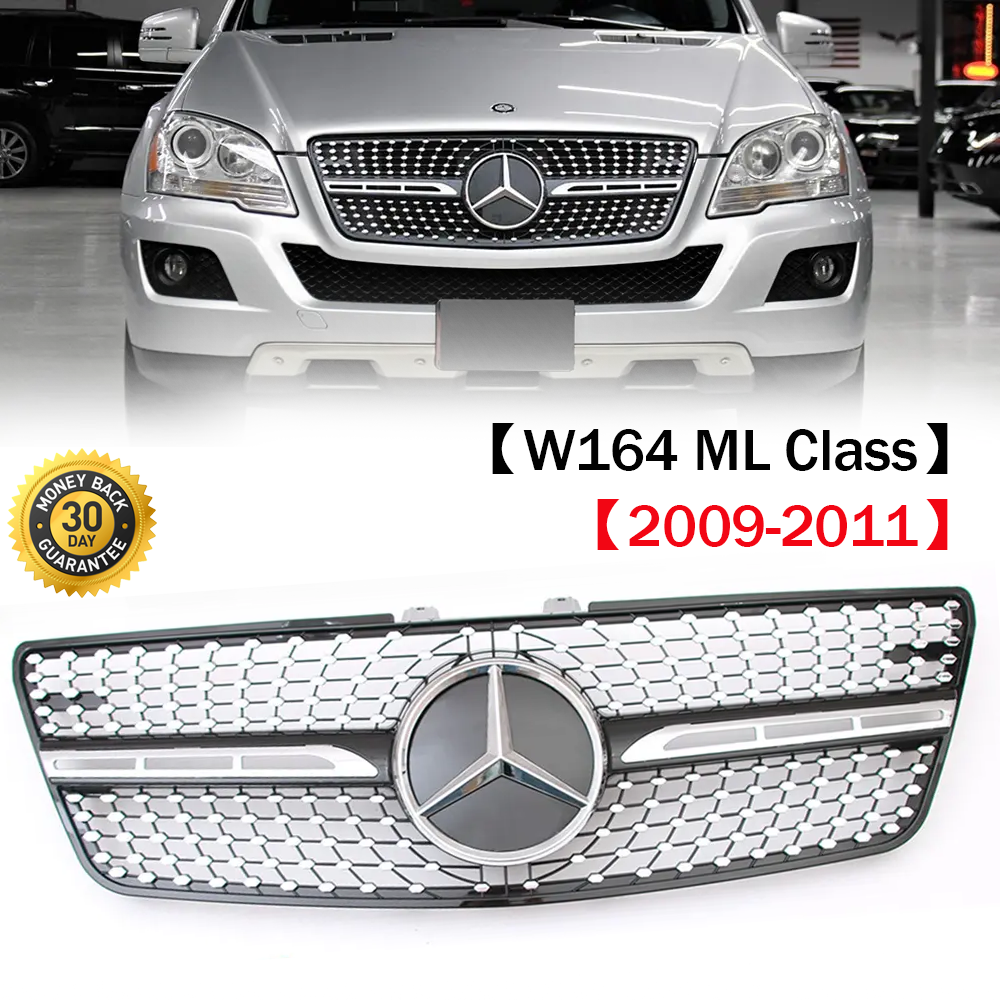 Front Grill w/Emblem For Mercedes Benz W164 ML350 ML500 ML550 Grille 2009-2011