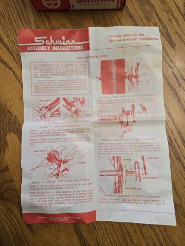 NEW in Box Vintage 1967 Schwinn Stingray Bicycle Speedometer & Instructions NOS - Bild 10 von 21