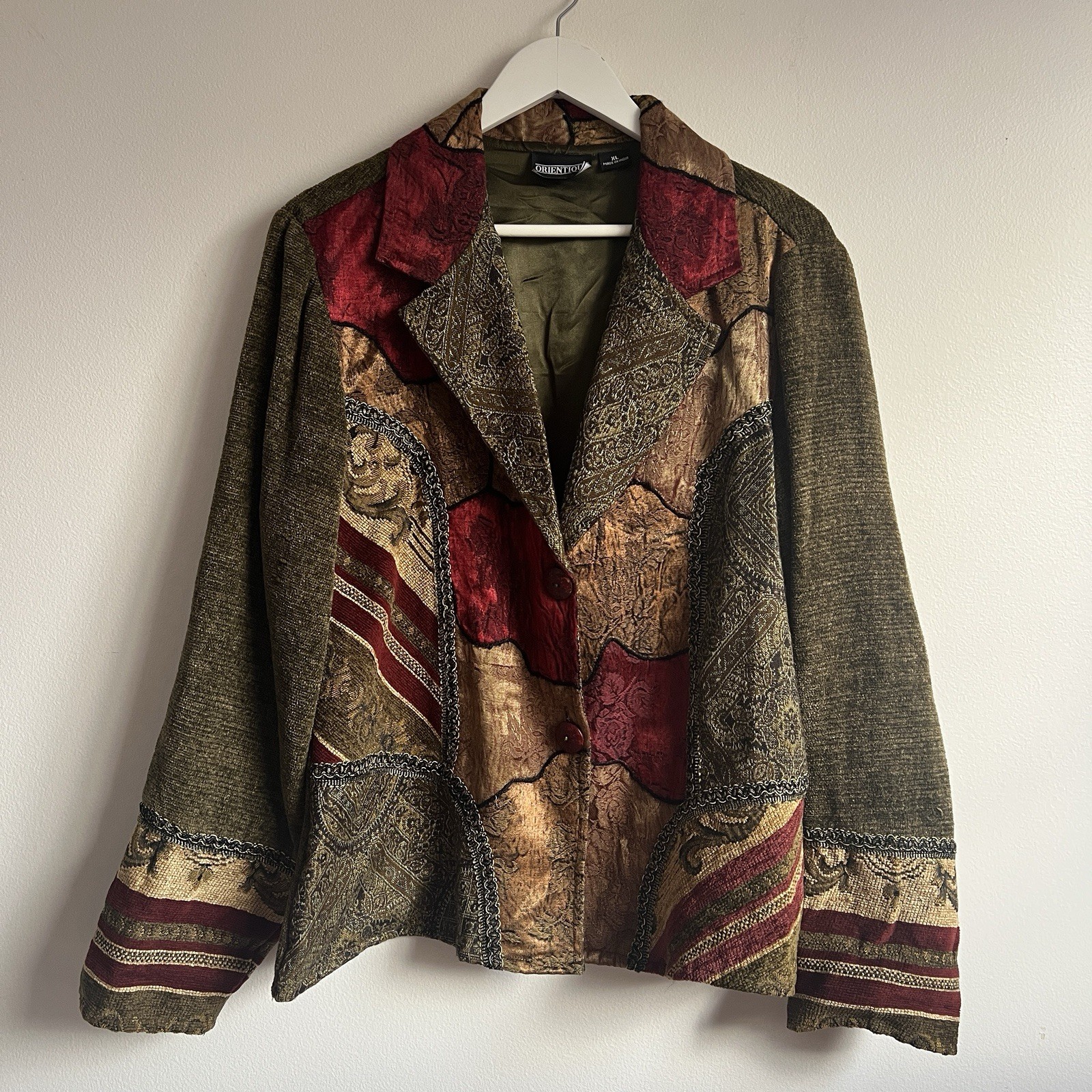 Orientique Vintage Multi-Coloured Patchwork Jacke… - image 1