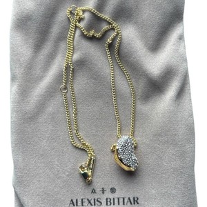 Authentic ALEXIS BITTAR Solanales Crystal Small Pebble Necklace 14K Gold Plated RRP £165