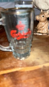 Budweiser Collectible Beer Glass with Red Logo Breweriana Barware