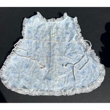 Vintage Toddletime JCPenney Blue Floral Lace Pinafore Apron Dress Size 1 12M USA