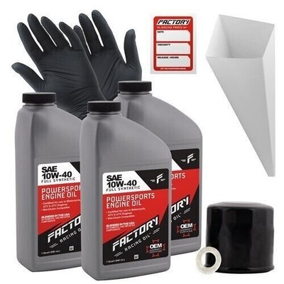 Factory Racing Parts 10W40 3Qt Oil Change Kit For Suzuki LT-V700F 4x4 2004-2006