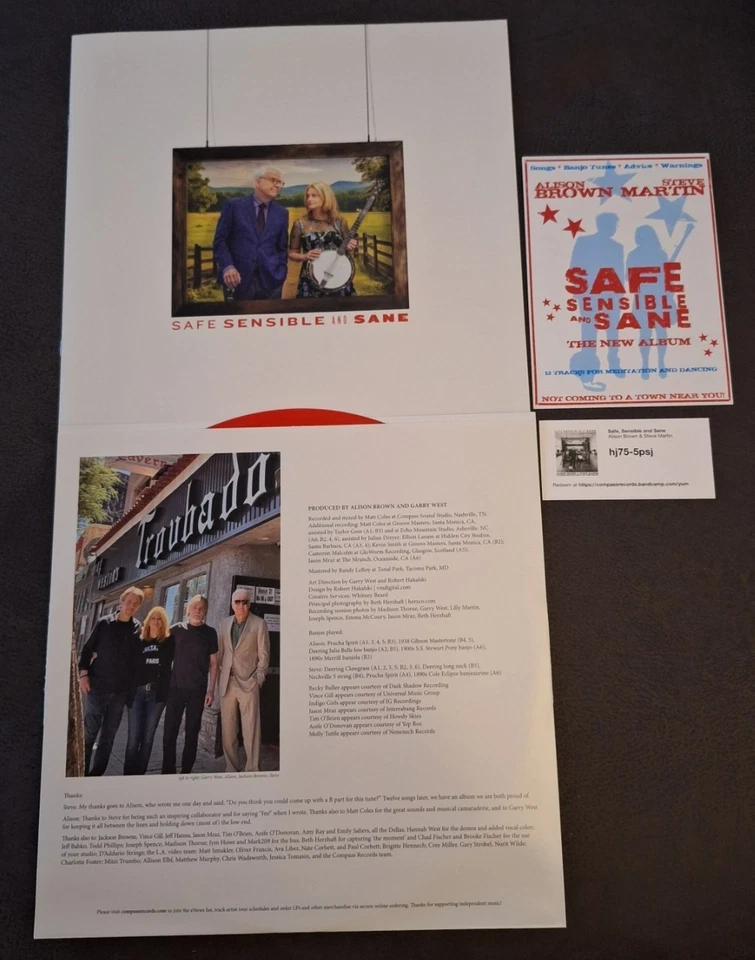 STEVE MARTIN &  ALISON BROWN - SAFE SENSIBLE AND SANE - RED VINYL  SIGNED COVER - Bild 3 von 3