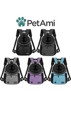 Pet Carrier Backpack Adjustable Front Cat Dog Carrier Travel Head Out Blue NEW