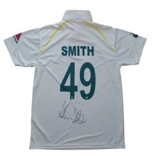 STEVE SMITH SIGNED AUSTRALIA TEST CRICKET SHIRT *PHOTO PROOF*