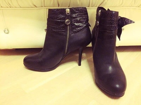 Women Karen Millen Boots Black Leather 39