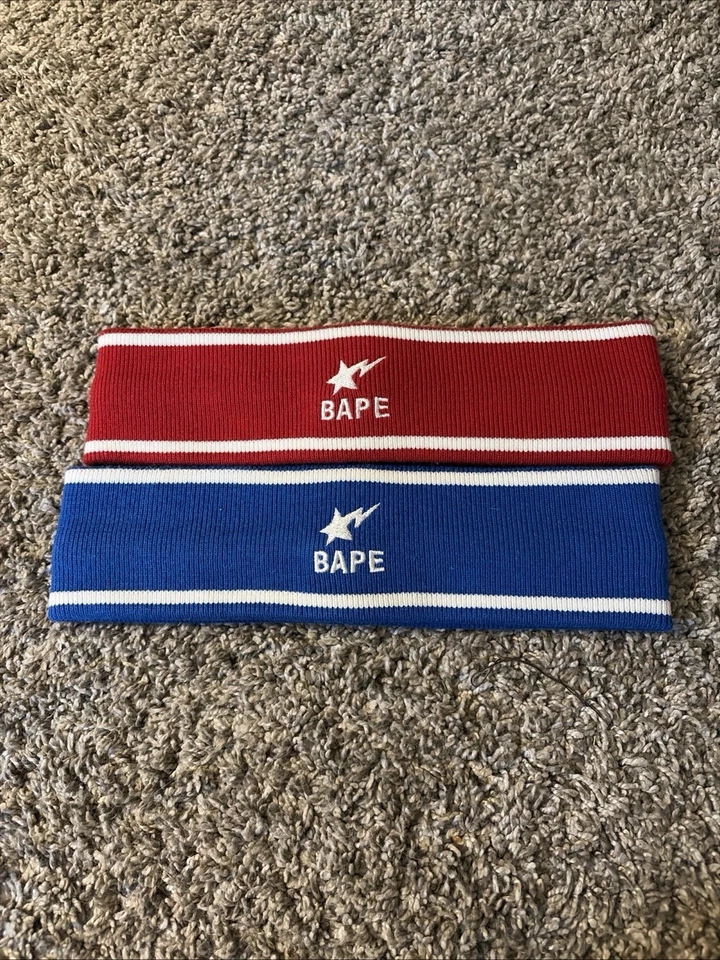 Juego de 2 diademas A Bathing Ape en rojo y azul más bolsa antipolvo Foto 2 de 4