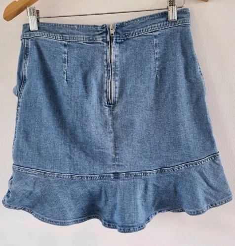 SEED HERITAGE Denim Mini Ruffle Skirt Cotton Blend Sz 10 EUC - Picture 3 of 4