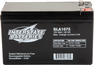 Interstate Batteries 12V 8Ah Battery (SLA1075) Sealed Lead Acid Rechargeable ...