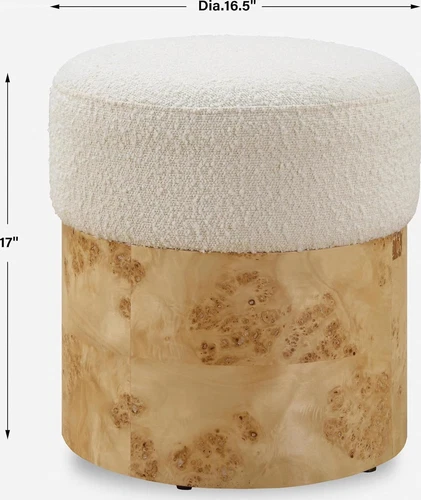 Chic 17" Swirls Ottoman - Stylish & Versatile Home Accent, 16" Wide - Picture 3 of 6