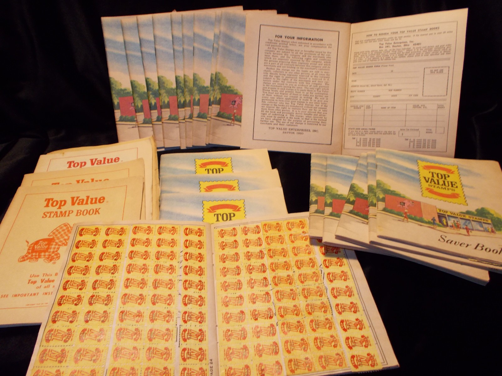 LOT of 23 VINTAGE TOP VALUE S&H STAMPS & SAVER BOOKS 1966 10 NEW UNUSED BOOKS