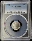 1902 Barber Dime Certified PCGS MS61