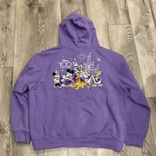 Disneyland 100 Years Of Wonder Purple Hoodie Embroidered L