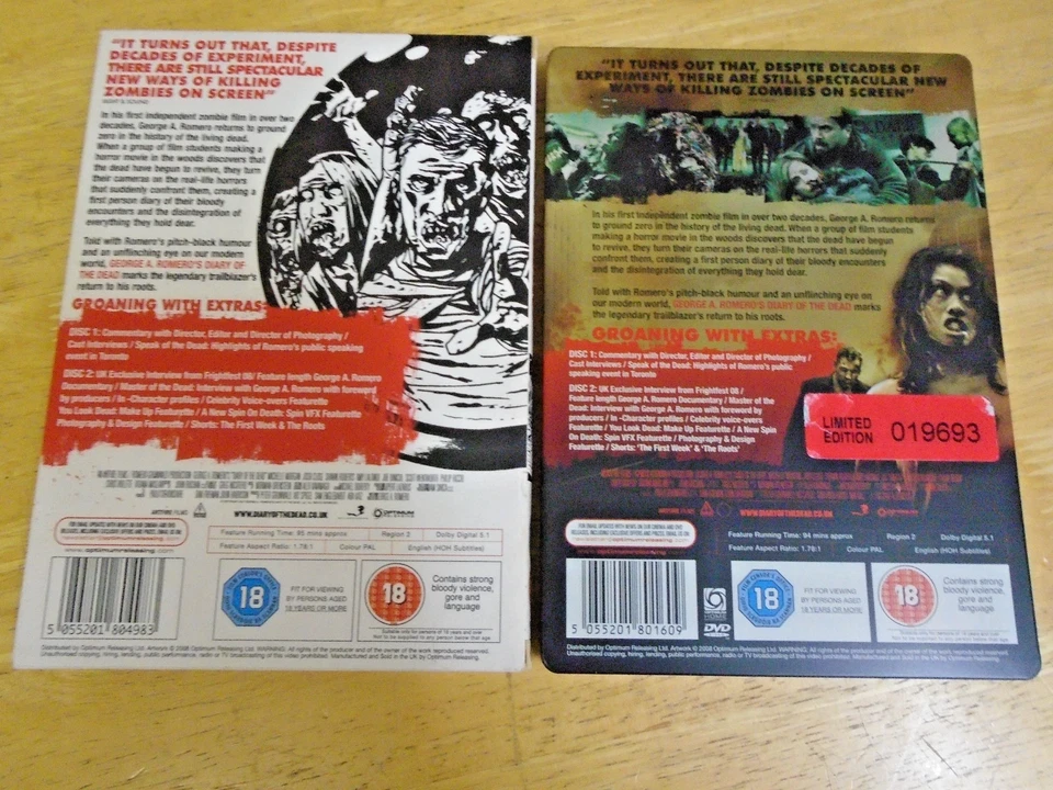 Diary Of The Dead (2007) - 2-Disc DVD - Limited Edition Steelbook - R2 - VGC - Image 2 of 4