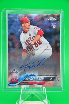 2018 Topps Chrome #RA-TS Troy Scribner Rookie/RC Auto L.A. Angels