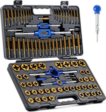 87Pc Tap and Die Set, SAE and Metric Threading Tool Kit for Coarse  Fine Intern