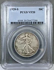 1928-S U.S. 50c Walking Liberty Half Dollar PCGS VF20