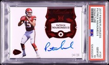 2017 Panini Flawless PATRICK MAHOMES #132 Ruby Rookie Auto #/20 PSA 10 Gem Mint
